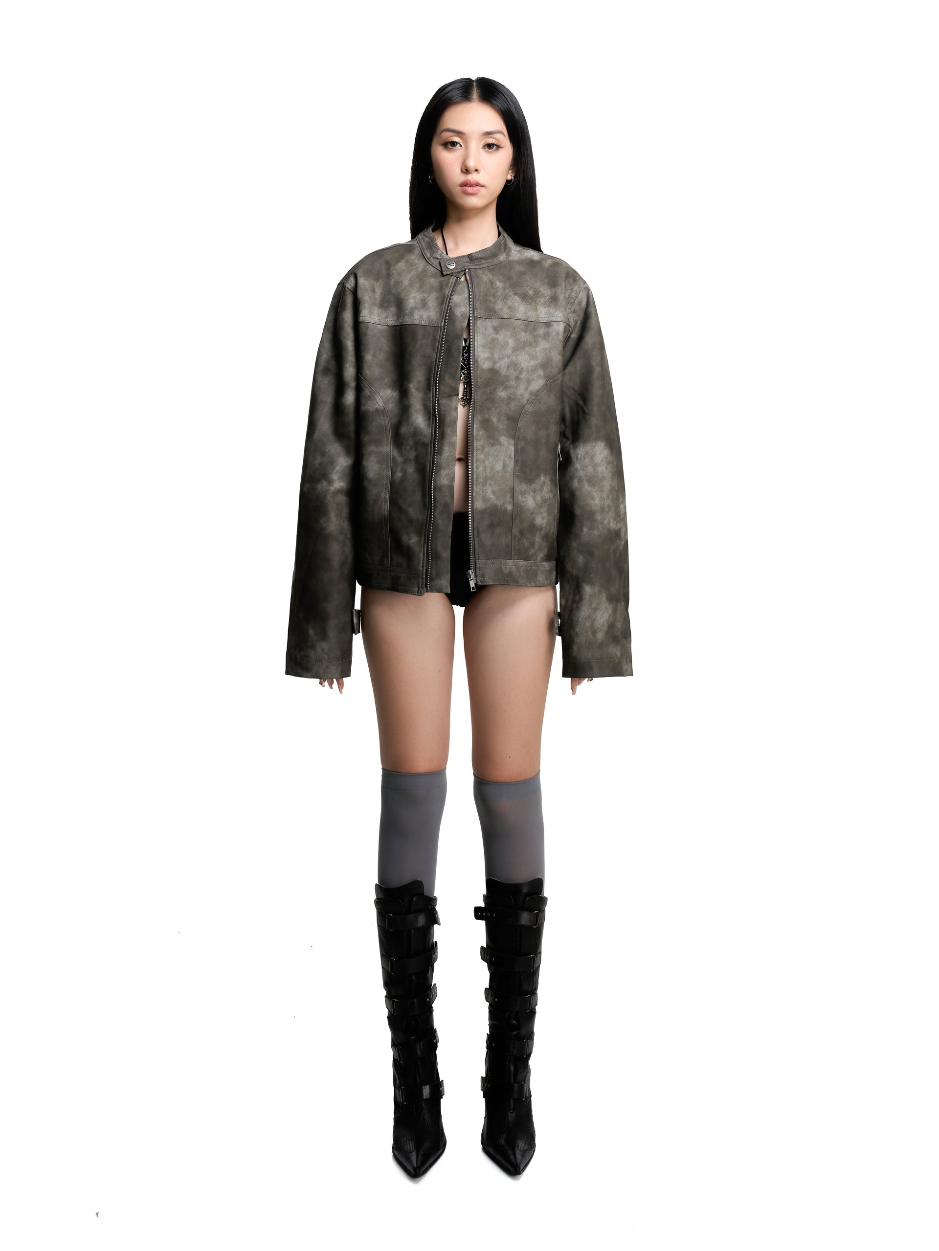 HADES BLACK WAX BIKER JACKET