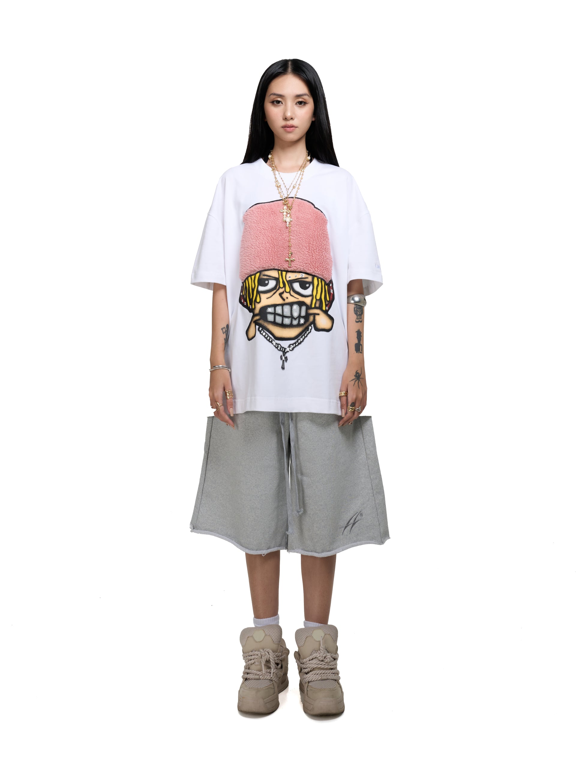 HADES FLUFFY GRILL TEE - TRẮNG