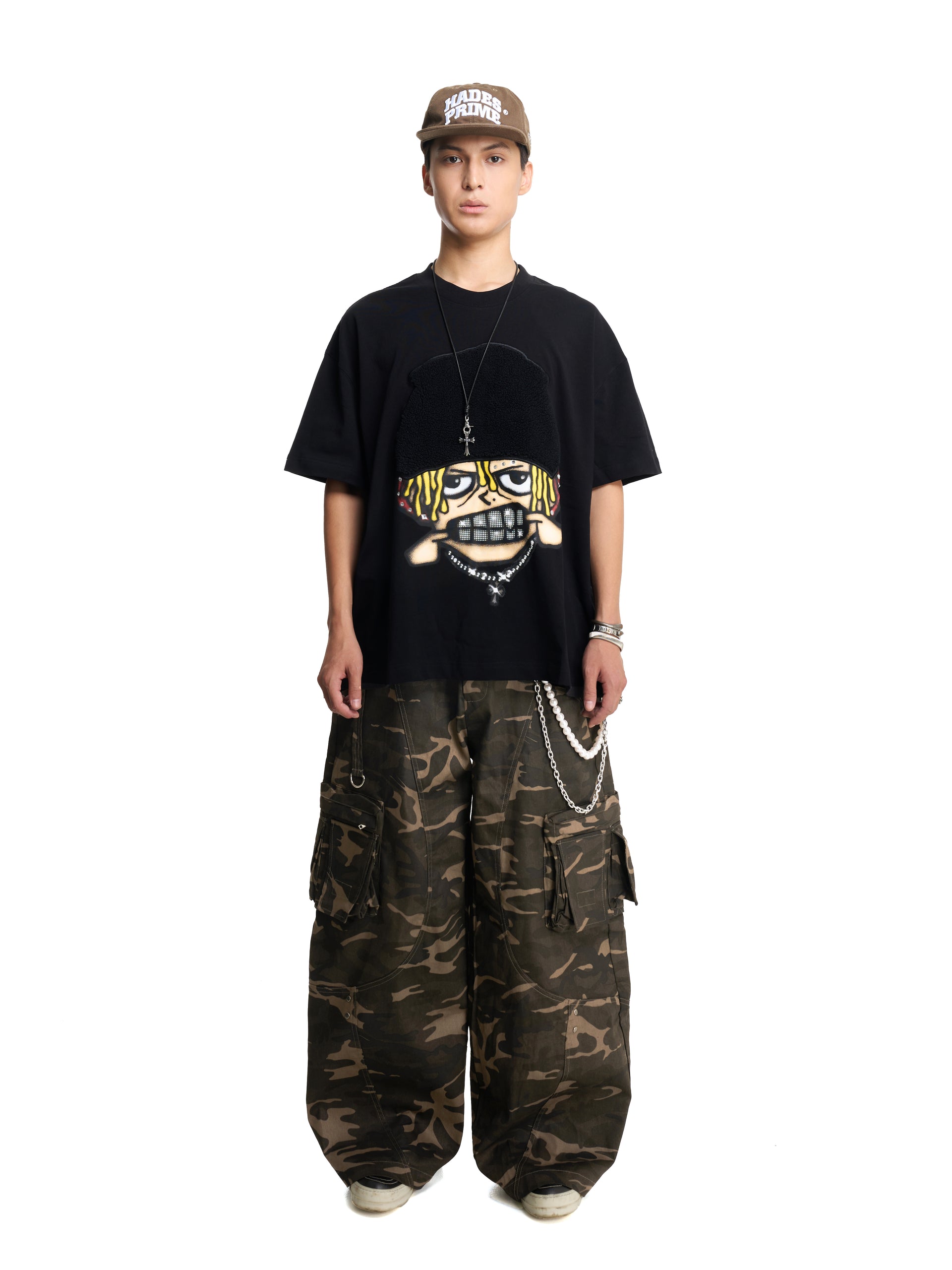 HADES FLUFFY GRILL TEE - ĐEN