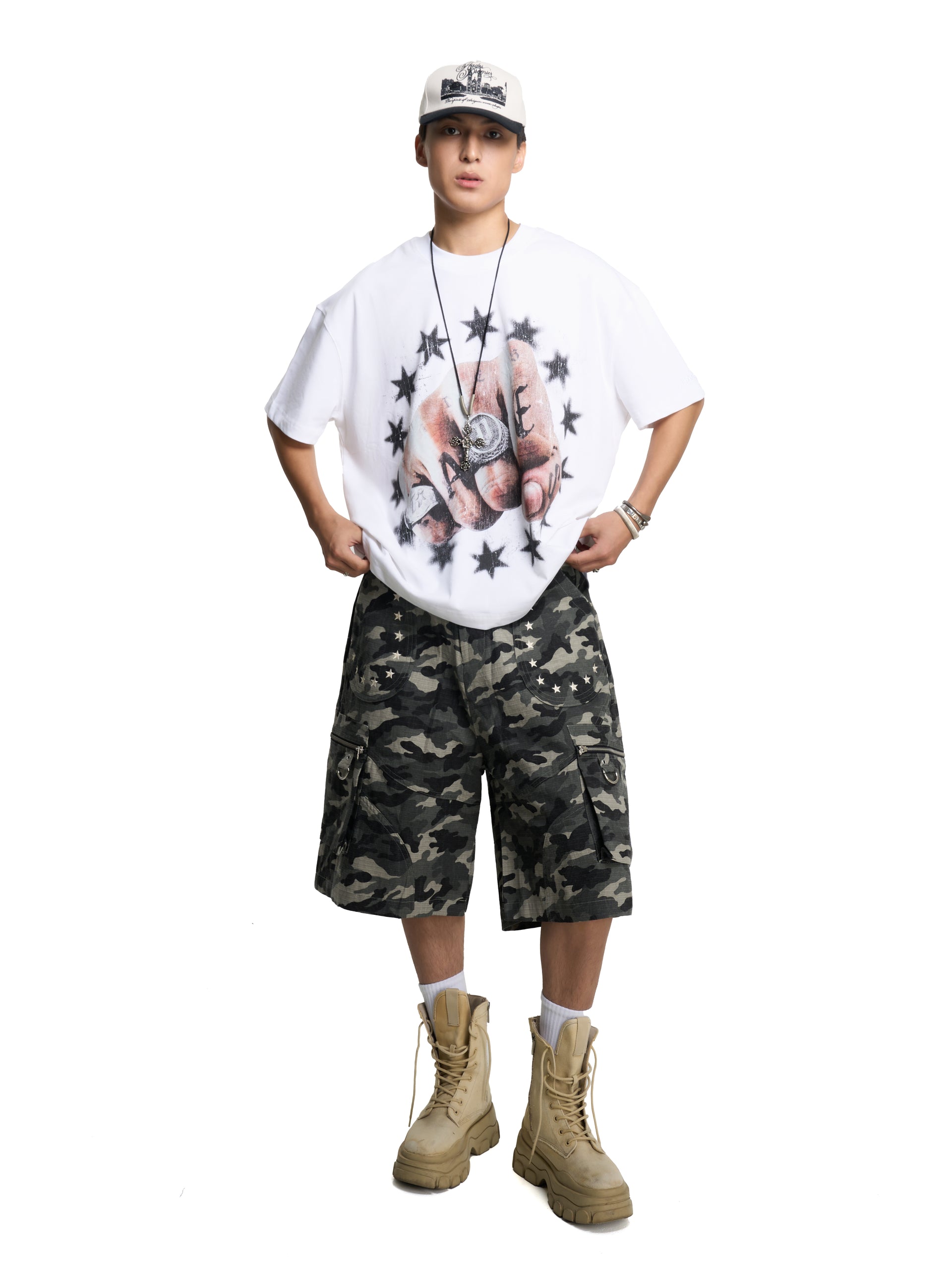 HADES HUNTER KHAKI CAMO SHORTS