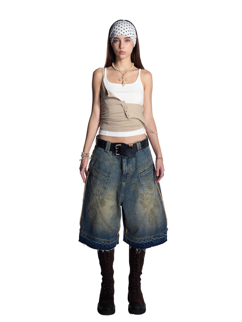 HADES GROOVY WASH JEAN SHORTS