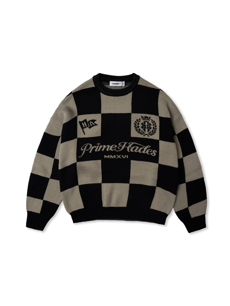 HADES DUAL TONE CHECKER SWEATER