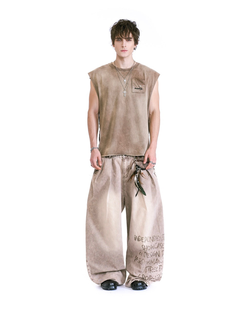 HADES STONEWASH TANK - BROWN