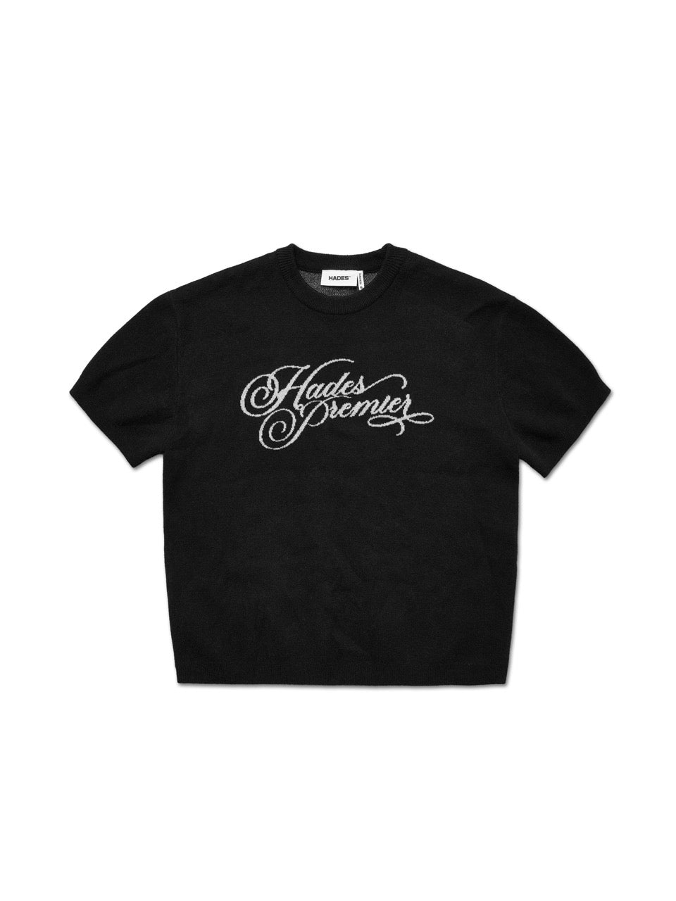 HADES STAMPED KNITTED TEE - BLACK