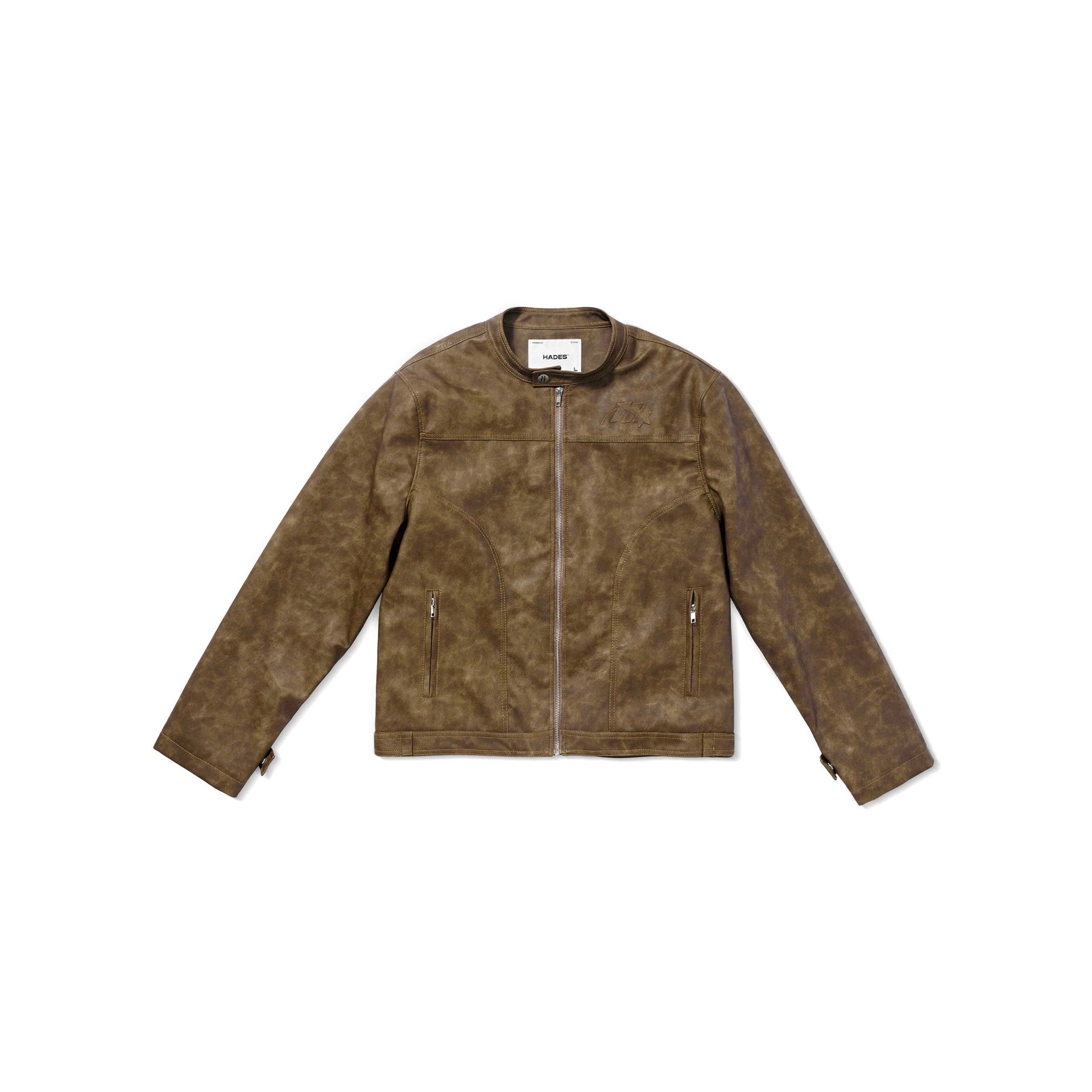 HADES BROWN WAX BIKER JACKET